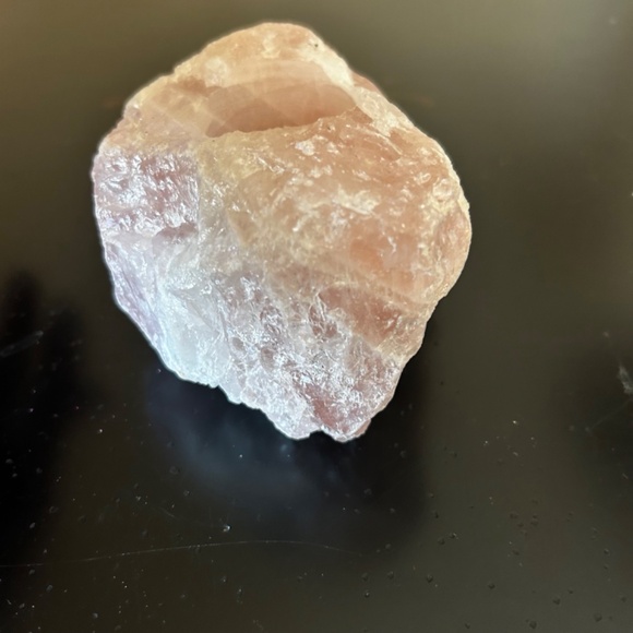 Raw Rose Quartz Tea Light Candle Holder From Brazil - Picture 4 of 14